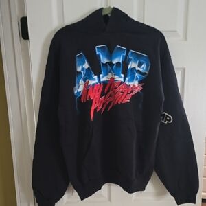 AMP Large Black Sweatshirt Hoodie With  Graphics "Any Means Possible" NWT
